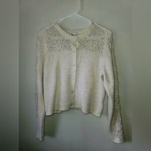 American Eagle Cream Lace Women's Cardigan